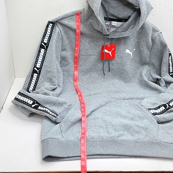 PUMA GREY SWEATSHIRT WITH HOODIE, UNISEX, MEDIUM SIZE - Picture 6 of 11